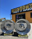 SET OF 4 22" WIRE WHEELS 150 SPOKES WITH VOGUE TIRES 265-35-22 FITS: IMPALA FLEETWOOD CADILLAC CAPRICE MONTE CARLO REGAL CUTLASS CHEVELLE