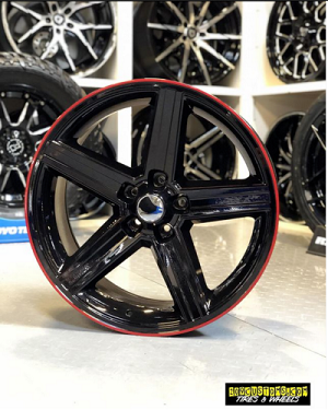 Set of 4 22" IROC WHEELS 22X9.5 5X127 +10 BLACK AND RED FITS CHEVY 1500 OBC C-10 AND MORE (WHEELS ONLY)