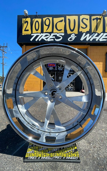 Set of 4 24" FORGIATO S221 3 PIECE WHEELS 24X9 + 24X10 5X120.65 FITS CHEVELLE + CUTLASS (TIRES INCLUDED) (FINANCING AVAILABLE) (copy)