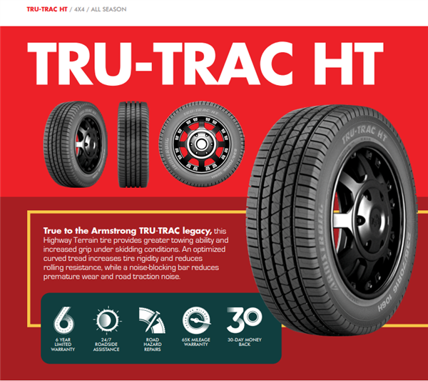 LT225/75R16 ARMSTRONG TRU-TRAC H/T 115/112T 10PLY M+S 65K+ROAD HAZARD