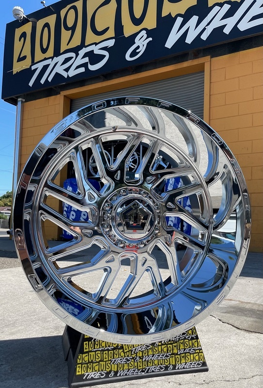 TIS OFF ROAD WHEELS 544 CHROME, 22X12 6X139.7 6X135 WITH MUD TIRES