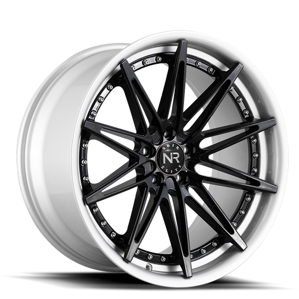 20X10 NOIR ELITE NO 108 5X112 40MM C.B 66.56 GLOSS BLACK W/ SILVER LIP