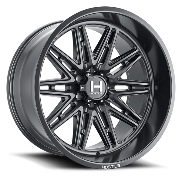 20X10 HOSTILE 126 5X139 -19MM C.B 87.00MM ( ASPHALT) SATIN BLACK
