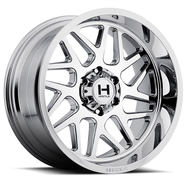 20X10 HOSTILE H108 5X127 -19MM C.B 87 ARMOUR PLATED ( CHROME )