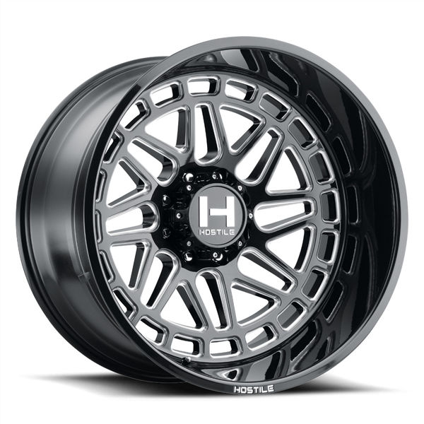 20X10 HOSTILE H122 5X139.7 -19MM C.B 87 BALDE CUT ( BLACK MILLED )