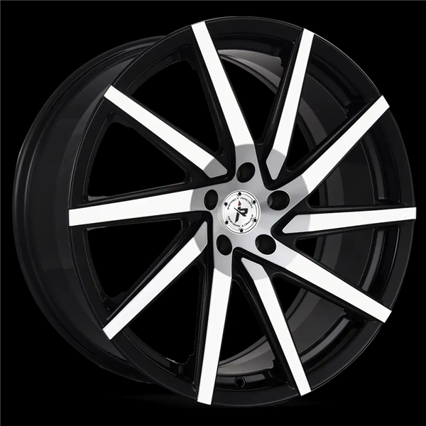 20X8.5 IMPACT RACING 601 5X114.3 35MM (73.1MM) GLOSS BLACK MACHINED FACE