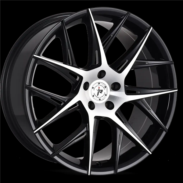 20X8.5 IMPACT RACING 603 5X114.3 35MM (73.1MM) GLOSS BLACK WITH MACHINED FACE MILLED WINDOWS