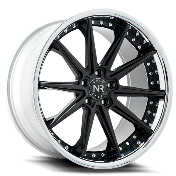 20X8.5 NOIR ELITE NO 110 5X112 35MM C.B 66.56 MATTE BLACK W/ SS LIP