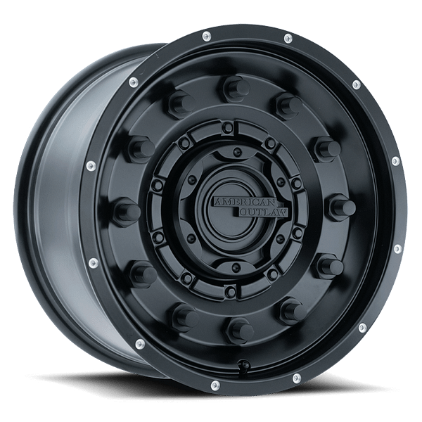 20X9 AMERICAN OUTLAW DUSTY ROAD 5X139.7 -10MM C.B. 108.1 SATIN BLACK
