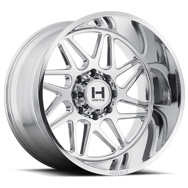 20X9 HOSTILE H108 8X165 0MM C.B 125.2 ARMOUR PLATED ( CHROME )