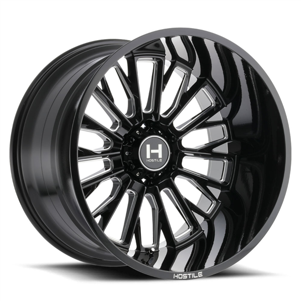 20X9 HOSTILE H114 6X139.7 +12MM C.B 106.1 BLADE CUT ( BLACK MILLED )