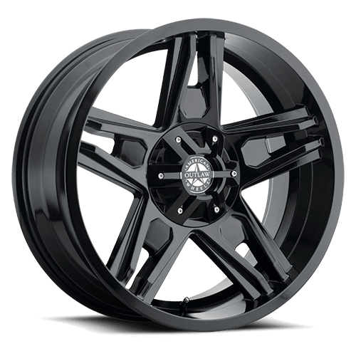 22X11.5 AMERICAN OUTLAW LONESTAR 6X135 -38MM C.B 87.1 GLOSS BLACK