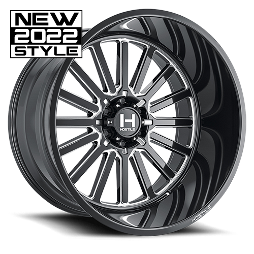 22X12 HOSTILE H127 5X150 -44MM C.B 110 BLADE CUT (BLACK MILLED)