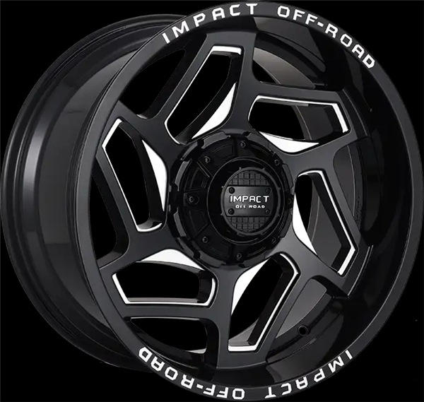 22X12 IMPACT 826 6X139.7/6X135 -44MM (106.1MM) GLOSS BLACK MILLED WINDOWS