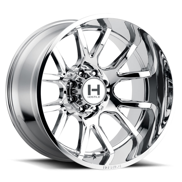 22X14 HOSTILE H113 8X180 -76MM C.B 125.2 ARMOUR PLATED ( CHROME )