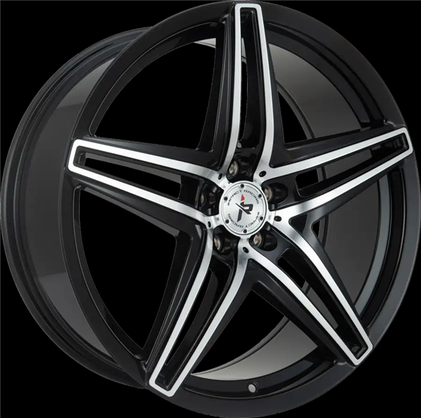 22X9 IMPACT RACING 604 5X112 38MM (73.1MM) GLOSS BLACK MACHINED FACE