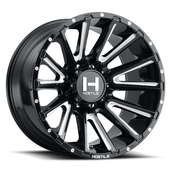 24X12 HOSTILE H123 8X170 -44MM C.B 125.2 BALDE CUT ( BLACK MILLED )