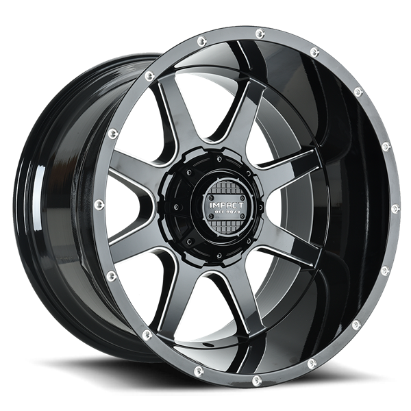 24X12 IMPACT 804 6X139.7/6X135 -44MM (106.10MM) GLOSS BLACK MILLED WINDOWS