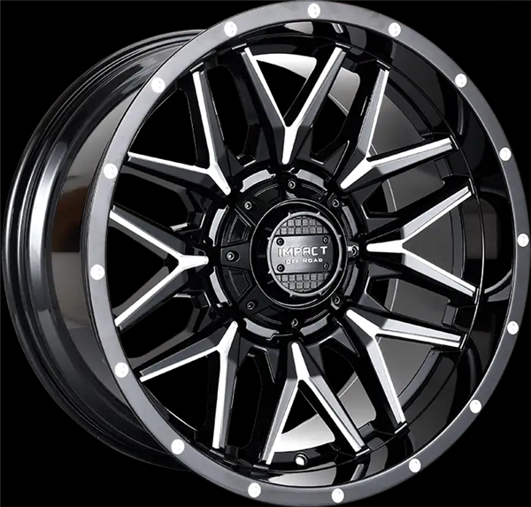 24X12 IMPACT 819 5X139.7/5X150 -44MM (110.3MM) GLOSS BLACK MILLED WINDOWS