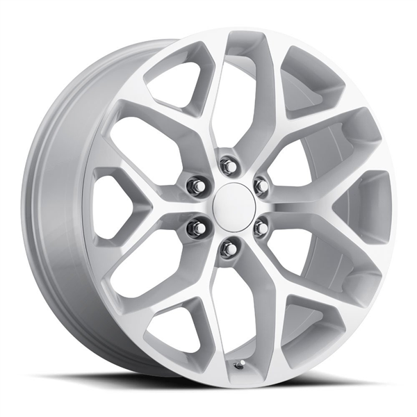26X10 6X139.7 24MM (78.1MM) CHEVY/GMC REPLICA WHEELS **********SILVER MACHINED FACE***********