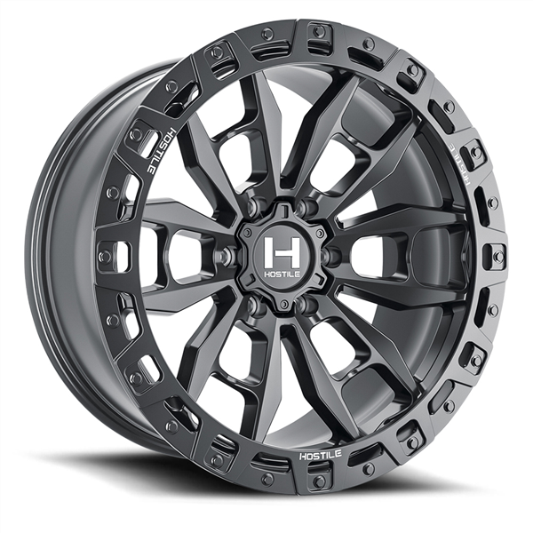 20X9 HOSTILE H130 6X139.7 1MM C.B 106.1MM ASPHALT (SATIN BLACK)
