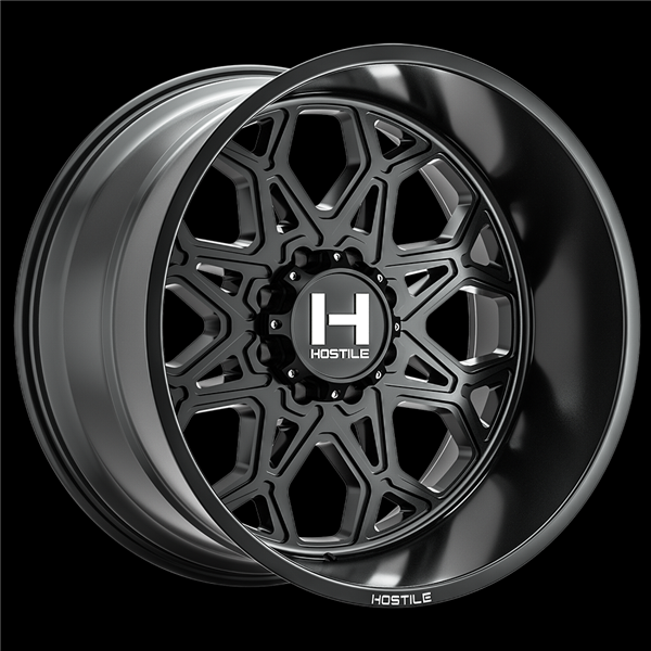 20X10 HOSTILE H132 8X165 -19MM C.B 125.2MM ASPHALT (SATIN BLACK)