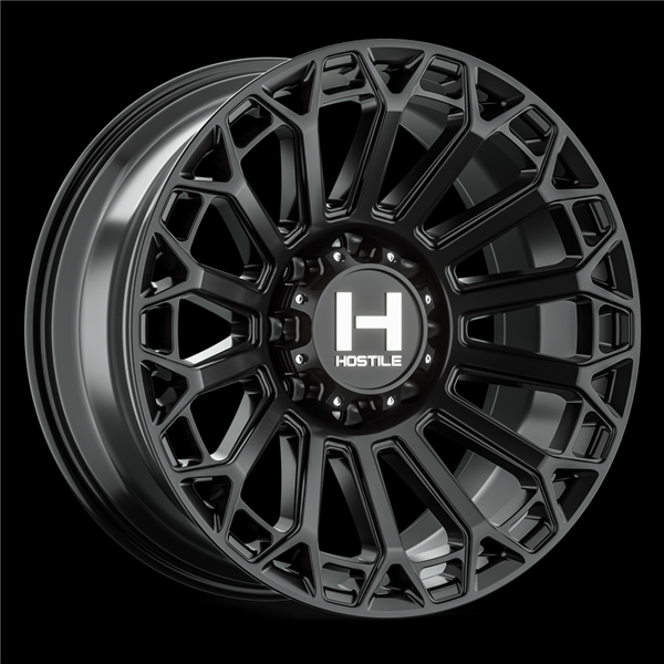 20X10 HOSTILE H142 8X165 -19MM C.B 125.2MM ASPHALT (SATIN BLACK)