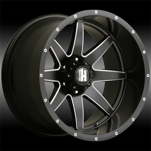 HAVOK H112 20X10-24 6X139.7 C.B-110 B+MW+MR BLACK MILLED