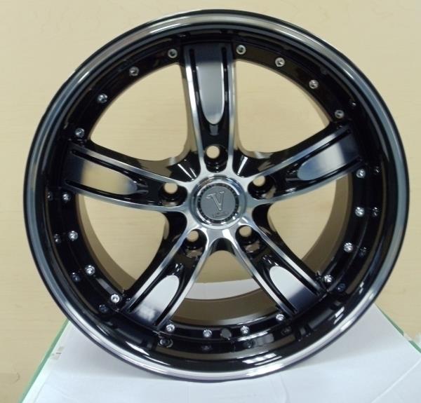 VELOCITY 850A 20X10+35 5X112 C.B.-66.6 B+MO+MLLIP (BLACK M-FACE NO LIP+MLLIP)