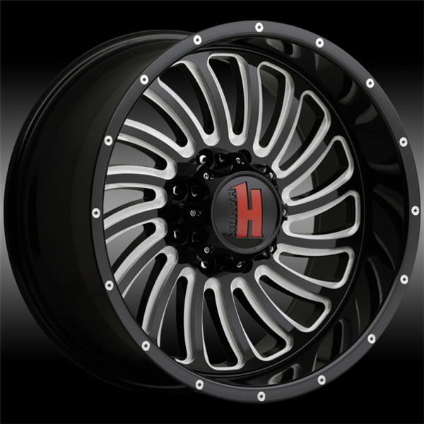 HAVOK H111 22X12-44 8X180 C.B-125.2 B+MW+MR BLACK MILLED
