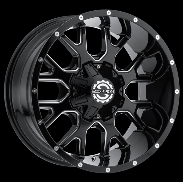 SCORPION OFFROAD SC-19 20X9+12 8X170 C.B-125.2 BLACK MILLED