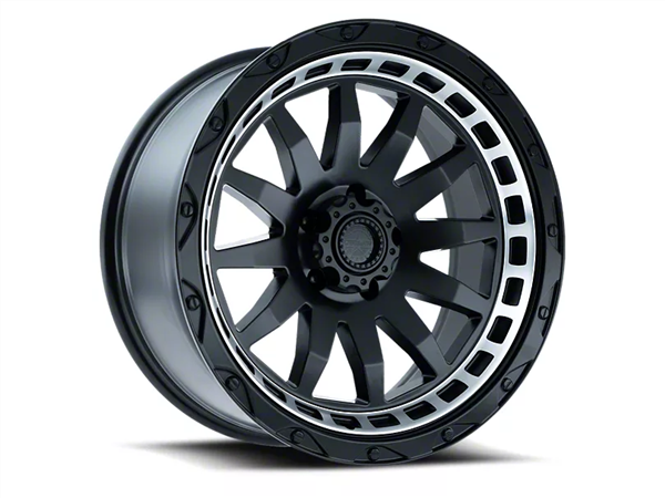 AMERICAN OUTLAW FLINT LOCK 20X9-10 6X135 C.B-87.1 SBML SATIN BLACK W/MACHINED LIP