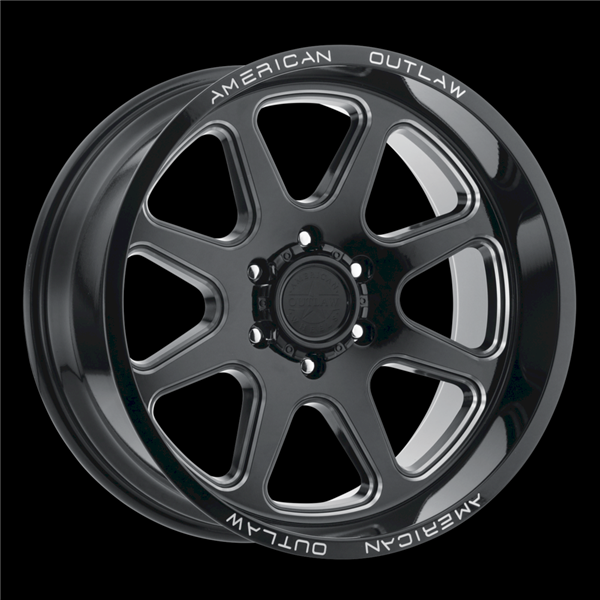 AMERICAN OUTLAW DERRINGER 20X9+10 6X139.7 C.B-106.2 MGB MACHINED GLOSS BLACK