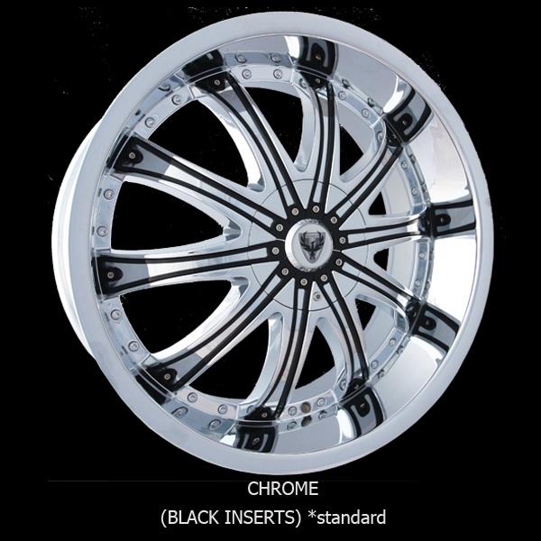 VENICE ROMA 24X9+30 6X135+139.7 C.B-87.1 C+BI (CHROME+BLACK INSERTS)