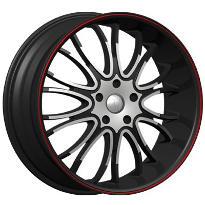 VELOCITY 920 17X7+38 5X114.3 M/BLACK P-FACE+ RED LIP