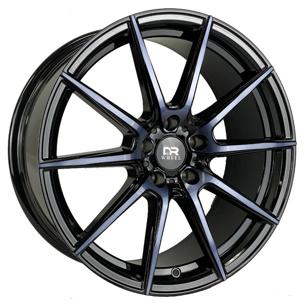 DRIFT RACING DR71 AO7001 18X8+35 5X114.3 C.B 73.10 BLACK MACHINE FACE+BLACK PAINT*FORGED FLOW FORMED