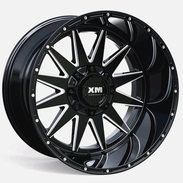 XTREME MUDDER XM-312 A0098 17X9+0 5X139.7+5X150 C.B 110 GLOSS BLACK MILLED EDGE