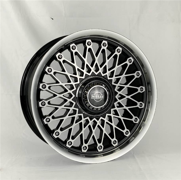 REPLICA XW039 18X8+35 5X100+5X114.3 C.B 73.10 BLACK POLISHED MACHINE FACE**NISSAN FLOATING CAP**SPEC