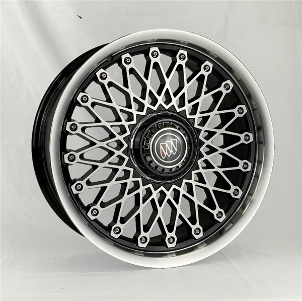 REPLICA XW039 18X8+35 5X105+5X114.3 C.B 73.10 BLACK POLISHED MACHINE FACE*BUICK FLODED CAP*