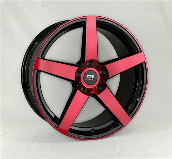 DRIFT RACING DR73 AO7003 18X8+35 5X114.3 C.B 73.10 BLACK MACHINE FACE+RED PAINT