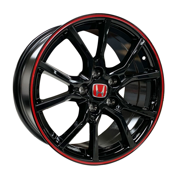 HONDA "TYPE R STYLE" REPLICA GLOSS BLACK RED LINE (2017-2018) 1061D 17X7.5+42 5X114.3 C.B 64.10