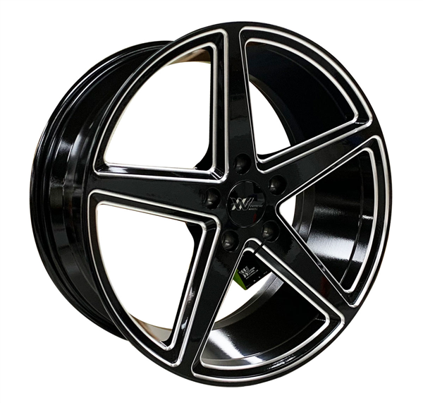 DRIFT XW034 DR34 18X8+35 5X114.3 C.B 73.10 GLOSS BLACK WITH MILLING