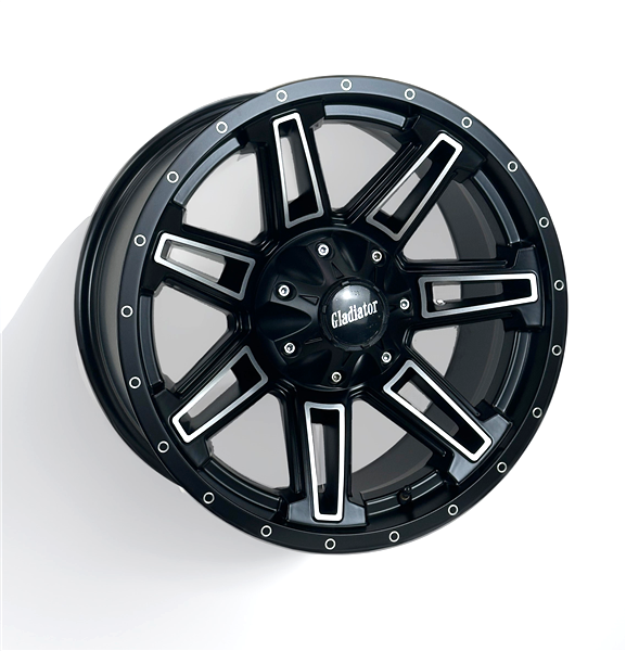 GLADIATOR GL218 18X9-12 6X139.7 C.B 108mm MATTE BLACK MACHINE ***SPECIAL PRICE***