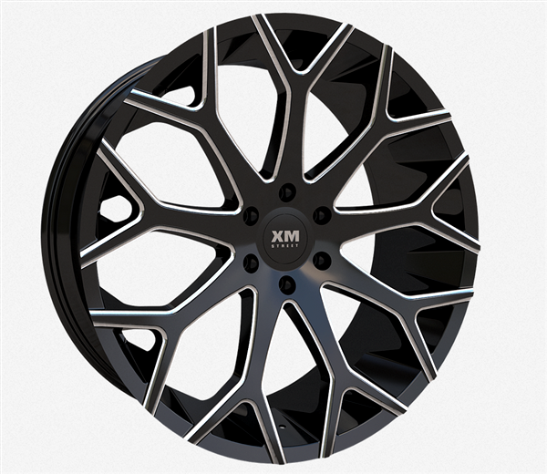 XM STREET XM-608 20X8.5+35 5X112 C.B 66.56 GLOSS BLACK MILLED