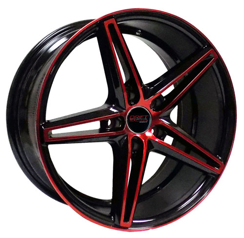DRIFT RACING DR53223 18X8+35 5X114.3 C.B 73.10 GLOSS BLACK RED CLEAR COAT