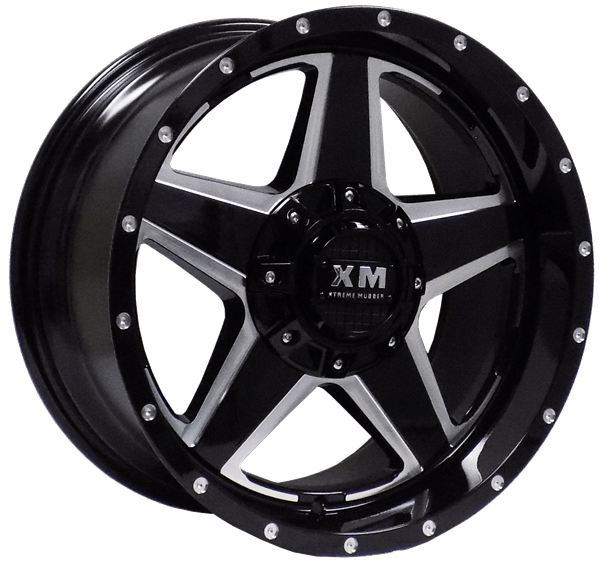 XTREME MUDDER XM-315 17X9+0 5X114.3+5X127 C.B 78.10 BLACK MACHINE FACE