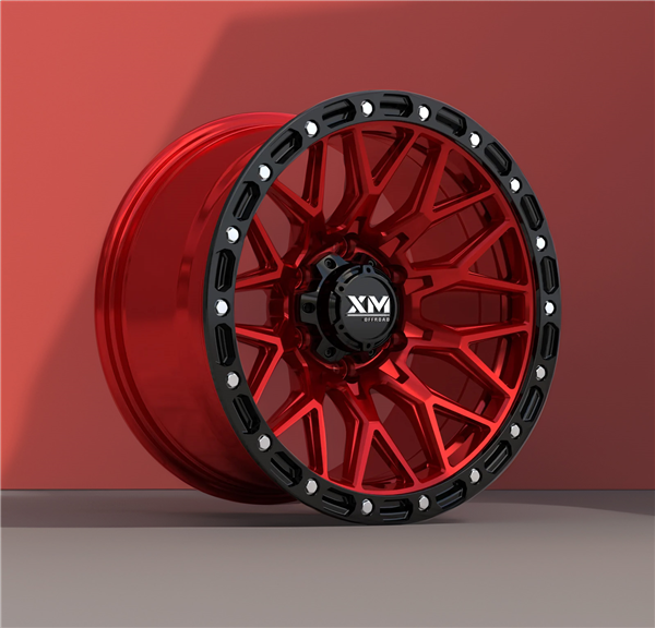 XTREME MUDDER XM-704 18X9+0 6X139.7 C.B 106.20 CANDY RED FACE+BLACK LIP *FLOW FORMING*
