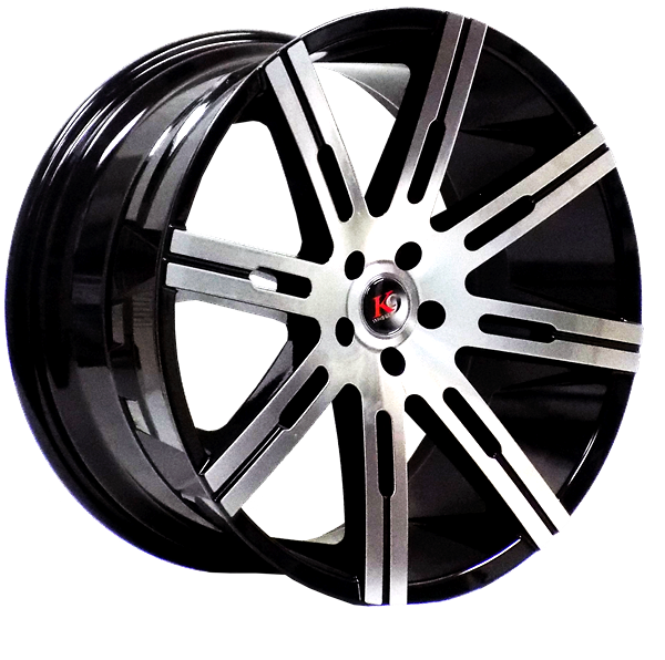 K9 883 22X9.5+15 5X115 C.B 74.10 MB GLOSS BLACK MACHINE FACE