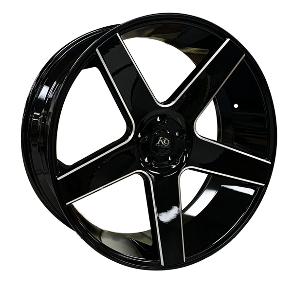 K9 K-05 5198 20X9.5+34 6X139.7 C.B 78.10 M12B GLOSS BLACK MILLED WINDOWS