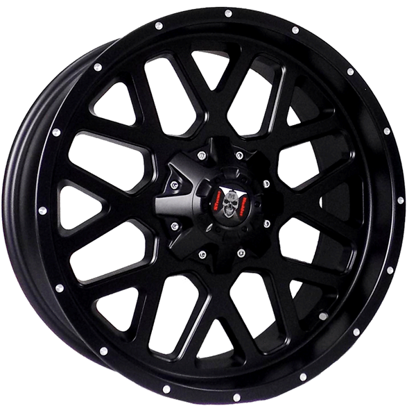 XTREME MUDDER XM-303 A863 20X9+0 6X135+6X139.7 C.B 108.10 GROSS/SATIN BLACK MILLING DOTS